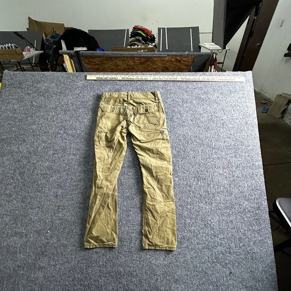 Levi's Cargo Pants Mens Size 26x26 Khaki Tan 511 Skinny Fit Cotton Utility Flaw